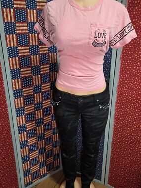 **Express Black Straight Leg Jeans with Embellished Pockets**